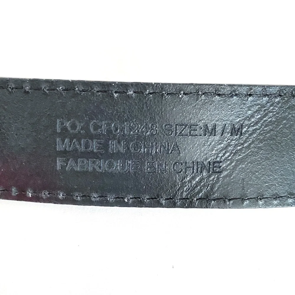 Oobè Black Genuine Leather Belt With Silver Luxury Buckle M